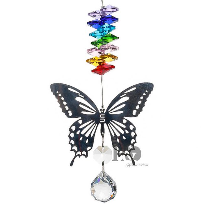 Függő dekoráció - strasszos pillangók 1