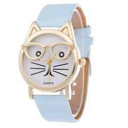 Момичешки часовник с котка - 3 цвята