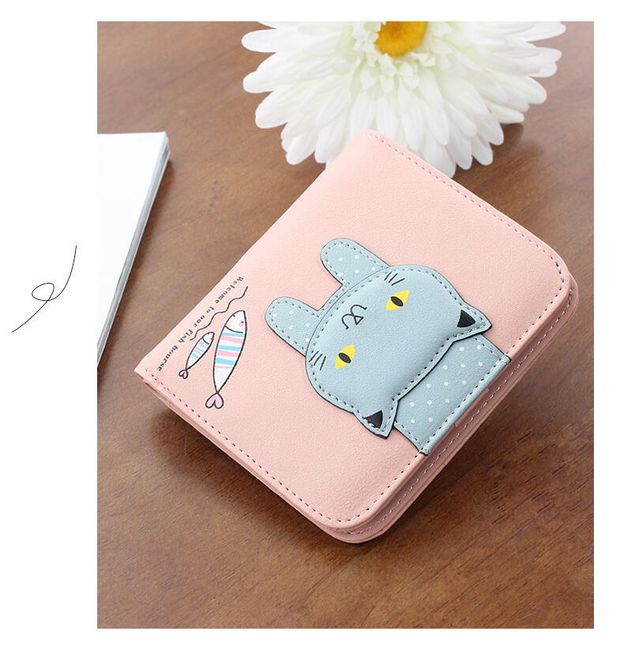 Simpatična denarnica z mačko v pastelnih barvah - več različic 1
