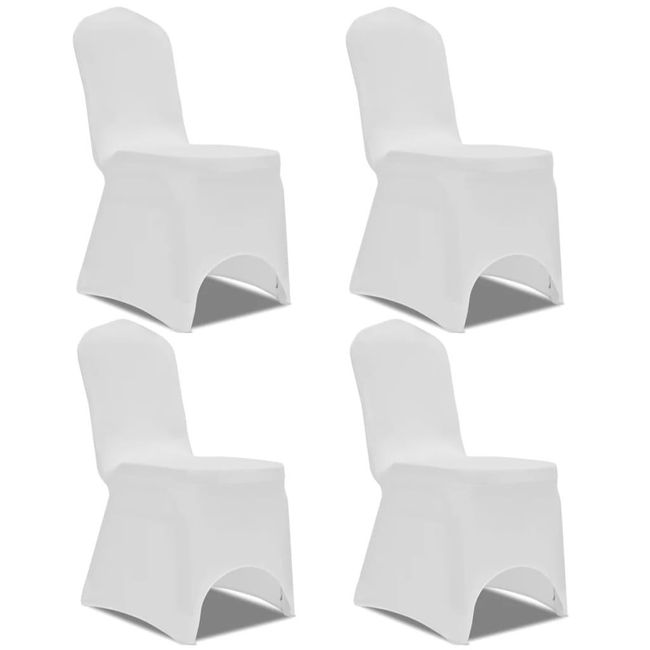 Калъфи за столове за разтягане 4 бр. бели ZO_131408-A 1