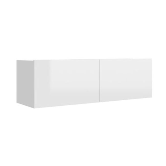 TV stol bijeli visoki sjaj 100 x 30 x 30 cm iveral ZO_801487-A 1