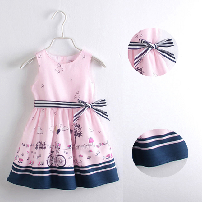 Letní dětské šaty v růžové barvě 1