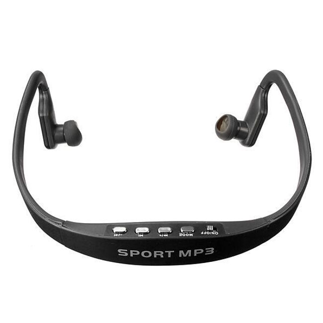 Sportovní bezdrátová sluchátka s MP3 přehrávačem - 5 barev Černá 1
