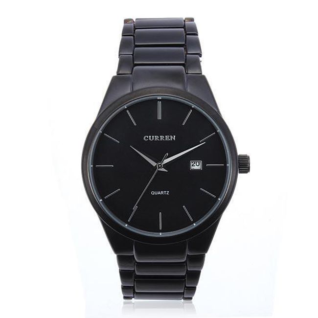 Elegantní černé Curren hodinky s kalendářem 1