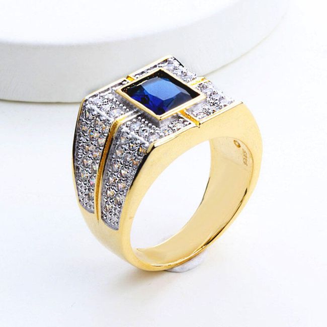 Pánský prsten s modrým kamínkem 1