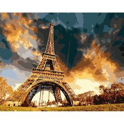 Obraz DIY z Wieżą Eiffla - 40 x 50 cm