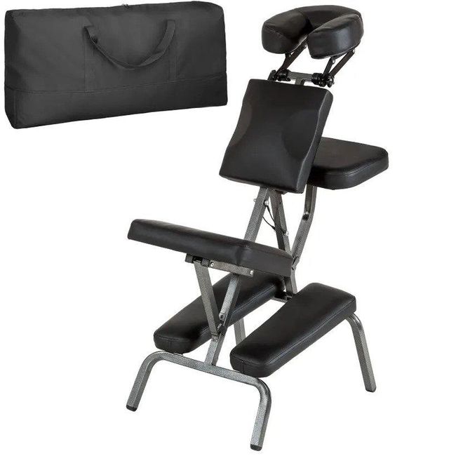 Masážní židle ze syntetické kůže černá ZO_401183 1