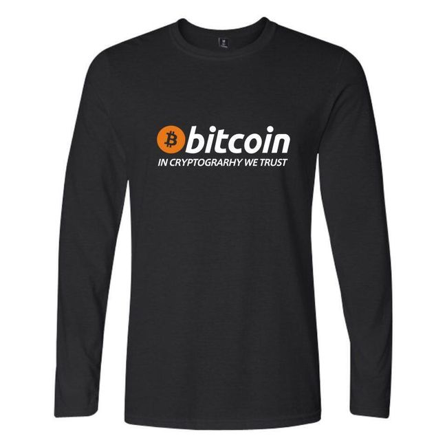 Tričko s dlouhým rukávem a logem Bitcoin 1