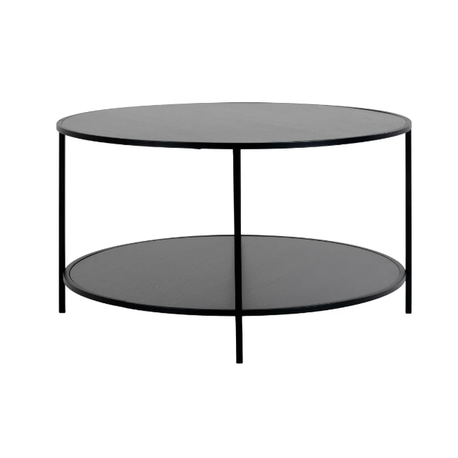 Černý kulatý konferenční stolek s černou deskou ø 80 cm Vita – ZO_281191 1