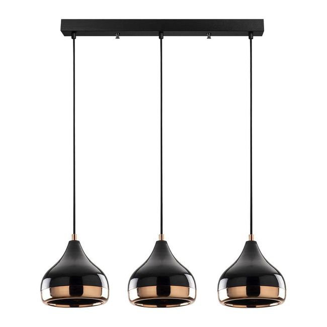 Lampa wisząca w kolorze czarno-miedzianym na 3 żarówki Yildo Long ZO_98-1E3740 1