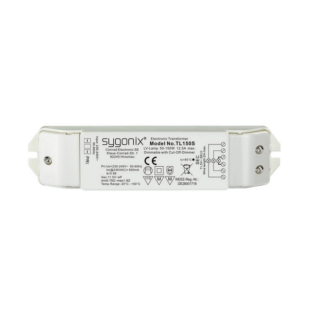 Sygonix SY - 546969506 Transformator cu halogen 12 V 50 - 150 W, cu variator de fază pentru deconectare ZO_271805 1