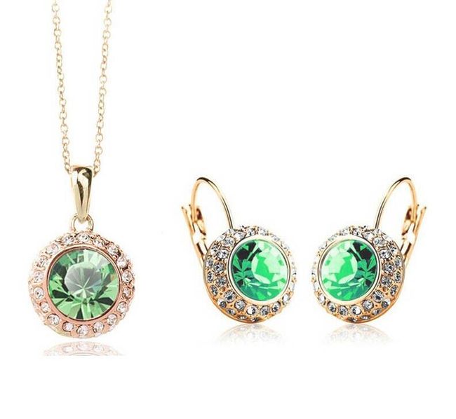 Šperková sada s barevnými kamínky - náhrdelník, náušnice 1
