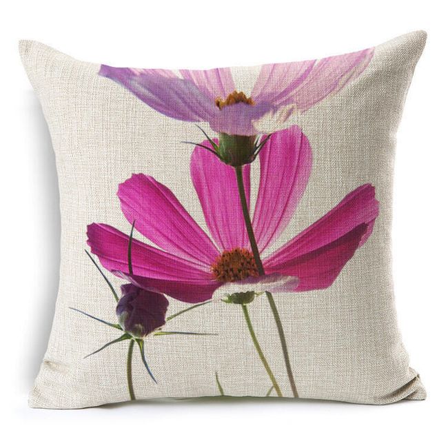 Poszewka na poduszkę - fioletowe kwiaty 1