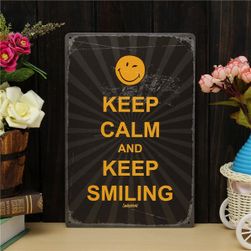 Метален знак KEEP CALM AND KEEP SMILING