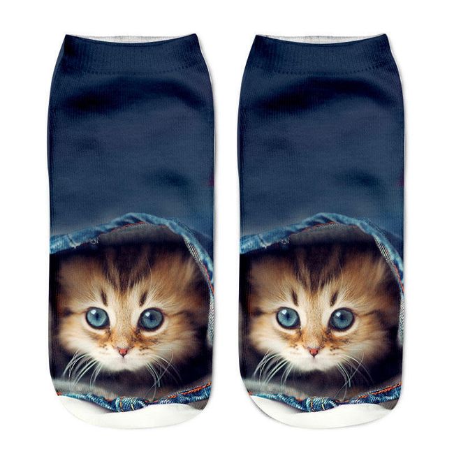 Дамски чорапи с мотиви на котки 1