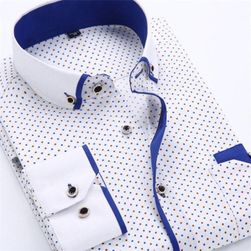 Velika veličina 4XL Muška košulja u odijelu 2016. Novi dolazak dugih rukava Slim Fit ovratnik s dugmadima Visokokvalitetne tiskane poslovne košulje MCL18 SS_32664994176-Asian Size XXL-218