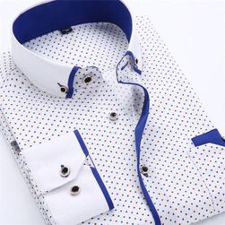 Big Size 4XL Mężczyźni Dress Shirt 2016 New Arrival Long Sleeve Slim Fit Button Down Collar Wysokiej jakości drukowane koszule biznesowe MCL18 SS_32664994176-Asian Size XXL-218
