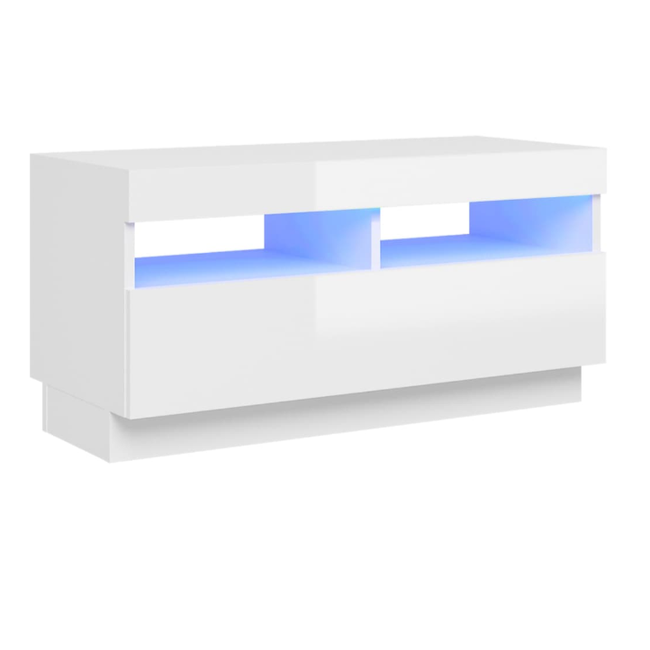 TV szekrény LED világítással fehér, magasfényű 80x35x40 cm ZO_822752-A 1