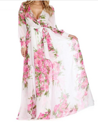 Дамска макси рокля с цветя