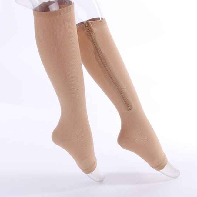 Компресионни чорапи за коляното с страничен цип 1