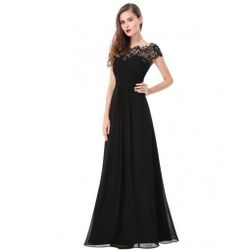 Duga ženska haljina Annalee Black - veličina 4, veličine XS - XXL: ZO_230298-L