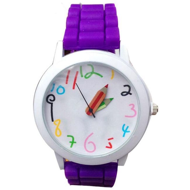 Dětské silikonové hodinky s pastelkami 1