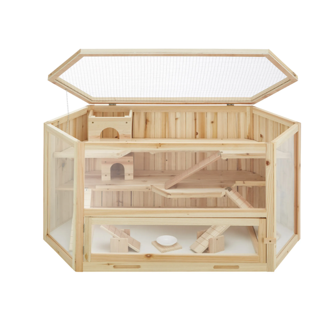 Cușcă din lemn pentru hamsteri 6 - pătrat ZO_403227 1