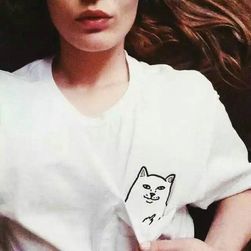Látszólag aranyos póló, csúnya macskával - 3 színben