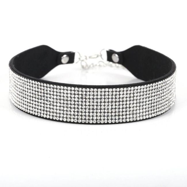 Široký choker se třpytivými kamínky - různé varianty 1