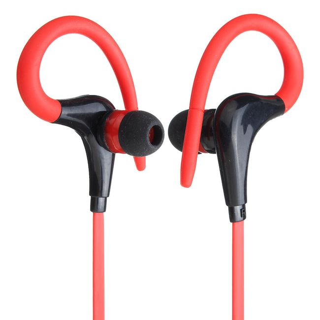 Bezprzewodowe słuchawki sportowe - kolor czarny / czerwony 1