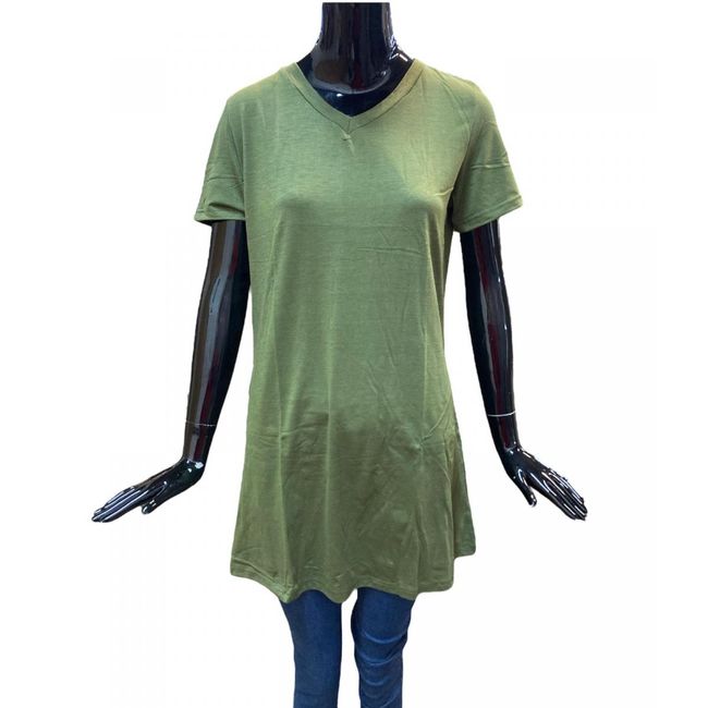 Ženska majica z dolgimi rokavi - vojaško zelena ZO_256105 1