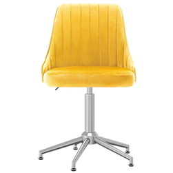 Otočná zamatová jedálenská stolička žltá ZO_330757-A