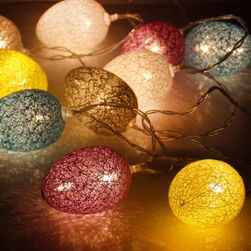LED řetěz s velikonočními vajíčky - různé barvy