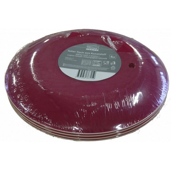 Kemény műanyag tányér 25cm 4db - véletlenszerű színválasztás ZO_241054 1