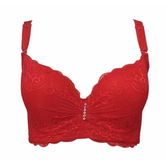 Čipkovaná podprsenka pre väčšie poprsie - červená - 90E, veľkosti BOTTOM BRA, BOTTOMS: ZO_224190-90B 1