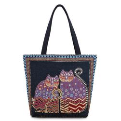 Текстилна дамска чанта с котки - повече варианти