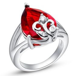 Ženski prsten sa crvenim kamenčićima - 4 veličine