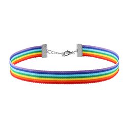 Colier choker în culori curcubeu