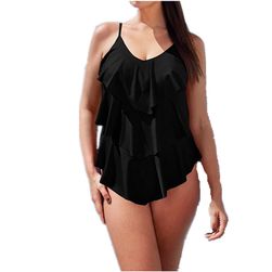 Costum de baie plus size cu volanase