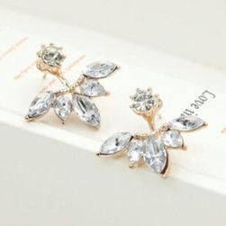 Elegantní dámské náušnice s ozdobnými krystalky - zlatá, Barva: ZO_219876-ZLA