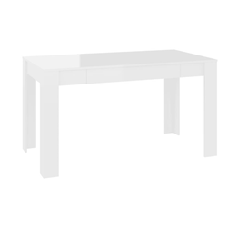 Jídelní stůl bílý s vysokým leskem 140x74,5x76 cm dřevotříska ZO_804208-A