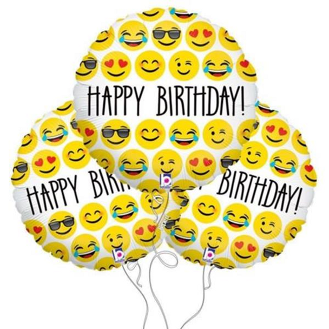 Smajlíkové balonky s nápisem Happy Birthday - 3 kusy 1