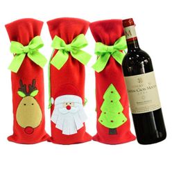 Płócienna torba na wino - motywy świąteczne