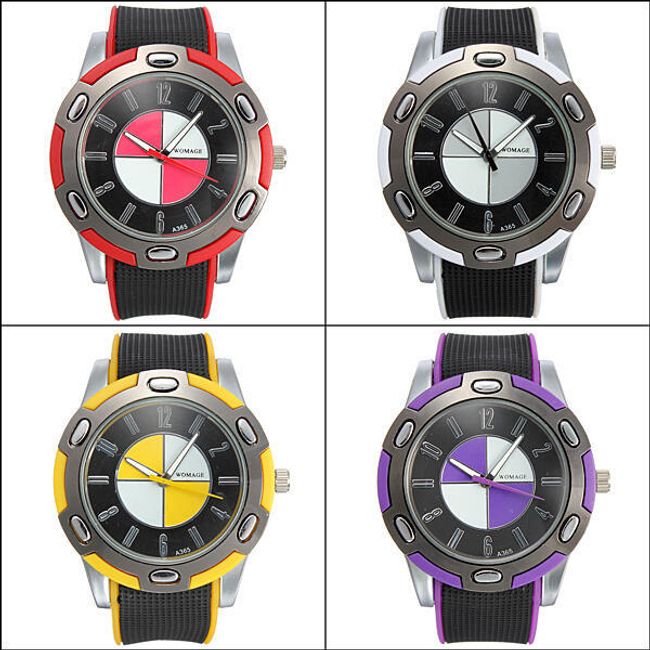 Outdoorové náramkové hodinky se silikonovým páskem ve 4 různých barvách 1