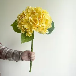 Modré umělé hortenzie Květiny Real Touch Zelené umělé hortenzie Větve Dekorace Svatební kytice Květinové aranžmá SS_1005005378544196-yellowe hydrangea-CHINA