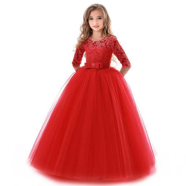 Haljina za djevojčice princeze - crvena 2, DJEČJE Veličine: ZO_8acfdd6c-b3c6-11ee-8999-8e8950a68e28 1