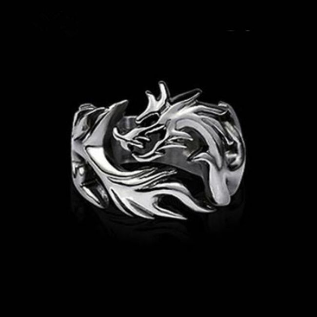 Мъжки пръстен в дизайн на дракон 1