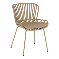 Béžová záhradná stolička s oceľovou konštrukciou Surpik ZO_80445