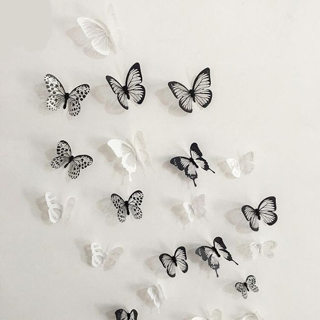 3D nálepky motýlků na zeď, lednici nebo nábytek 1