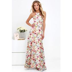 Duga haljina sa šarenim cvjetovima